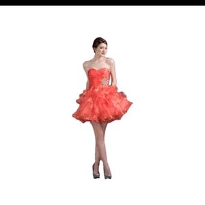 Cinderella Coral  Pink Formal Event Dress